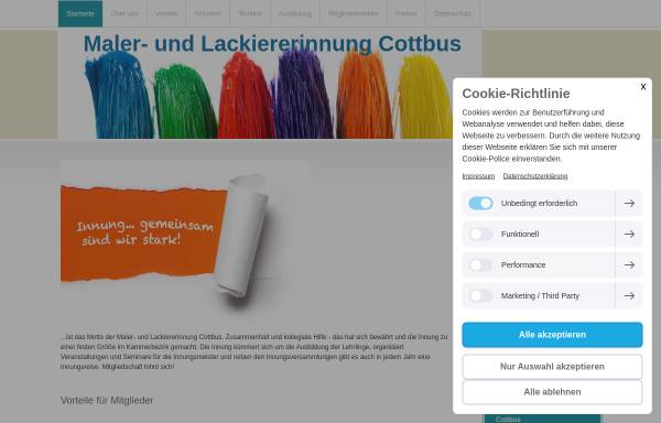 Vorschau von www.malerinnung-cottbus.de, Maler- und Lackiererinnung Cottbus