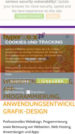 Vorschau der mobilen Webseite www.hyperworx.de, Hyperworx Medienproduktionen - Inh. Leif Scharroba