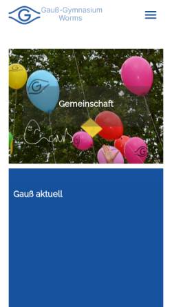 Vorschau der mobilen Webseite www.gauss-worms.de, Carl-Friedrich-Gauss-Gymnasium