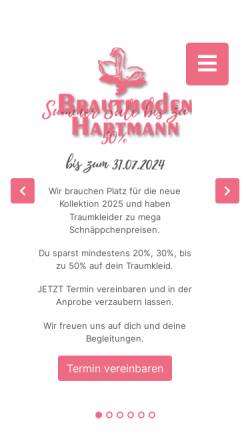 Vorschau der mobilen Webseite www.brautmodenhartmann.de, Chiffon Braut- und Festmode - Inh. Burkhard Hartmann
