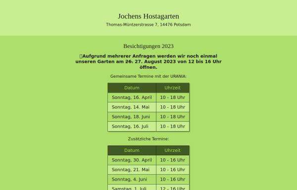 Vorschau von www.jochens-hostagarten.de, Jochens Hostagarten - Joachim Kraatz