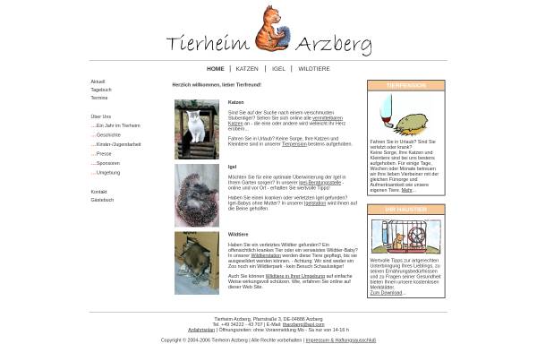 Vorschau von www.tierheim-arzberg.de, Tierschutzverein Arzberg e.V.