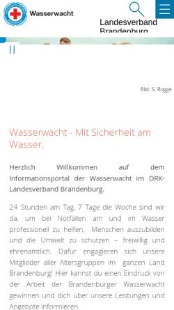 Vorschau der mobilen Webseite wasserwacht-brandenburg.de, Deutsches Rotes Kreuz - Wasserwacht