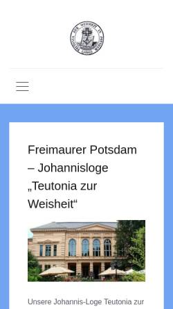 Vorschau der mobilen Webseite www.freimaurer-potsdam.de, Johannisloge Teutonia zur Weisheit e.V.