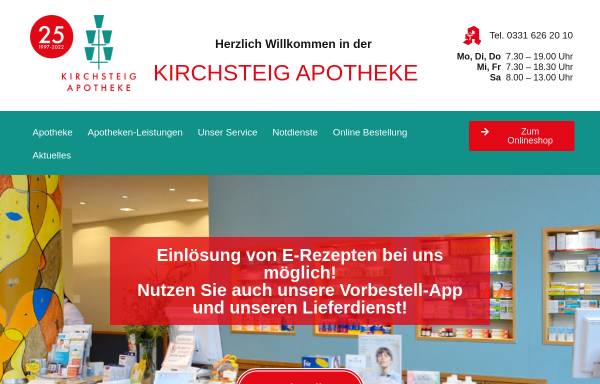 Vorschau von www.kirchsteig-apotheke.de, Kirchsteig Apotheke - Antje Oesberg e.Kfr.