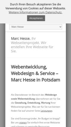 Vorschau der mobilen Webseite www.marchesse.de, Marc Hesse - Webentwicklung