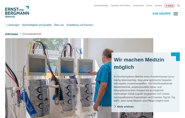 Vorschau von www.servicesevb.de, Servicegesellschaft am Klinikum Ernst von Bergmann mbH