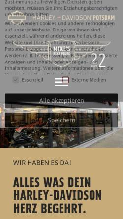 Vorschau der mobilen Webseite www.harley-davidson-potsdam.de, Mikes Bike House Motorradvertriebs GmbH
