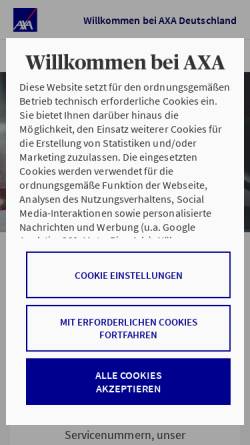 Vorschau der mobilen Webseite www.axa-betreuer.de, AXA Fink & Wagner GmbH