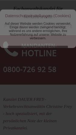 Vorschau der mobilen Webseite www.verkehrsrecht-24.com, Dauer Becker Partnerschaft Rechtsanwalt und Steuerberater