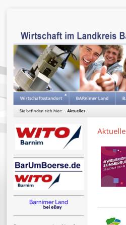 Vorschau der mobilen Webseite www.wirtschaft-barnim.de, Wirtschaft im Landkreis Barnim - WITO Barnim GmbH