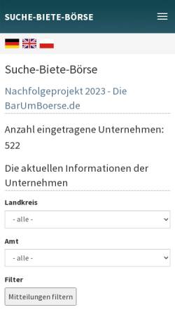 Vorschau der mobilen Webseite www.suche-biete-boerse.de, Suche-Biete-Börse - WITO GmbH