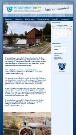 Vorschau der mobilen Webseite www.wkbbmv.de, Arbeitsgemeinschaft Wasserkraftwerke Berlin, Brandenburg, Mecklenburg Vorpommern e.V.
