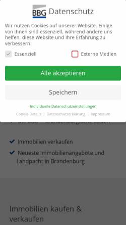 Vorschau der mobilen Webseite bbg-immo.de, Brandenburgische Boden Gesellschaft für Grundstücksverwaltung und -verwertung mbH (BBG)