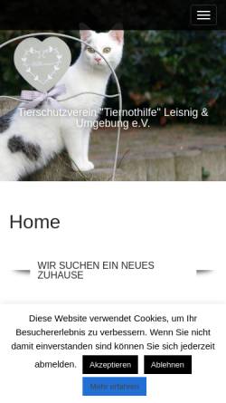 Vorschau der mobilen Webseite tierheim-leisnig.info, Tierschutzverein 