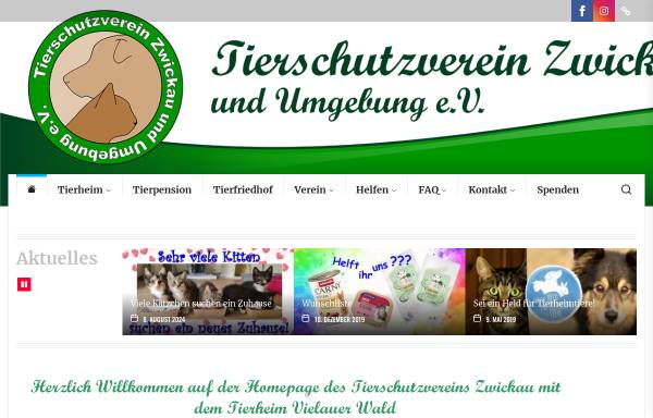 Vorschau von www.tierschutzverein-zwickau.de, Tierschutzverein Zwickau u.U. e.V.