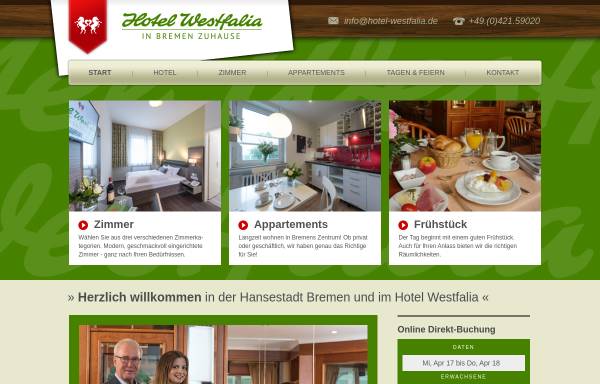 Vorschau von www.hotel-westfalia.de, Hotel Westfalia