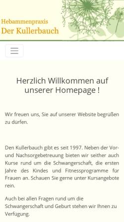 Vorschau der mobilen Webseite www.derkullerbauch.de, Hebammenpraxis Der Kullerbauch