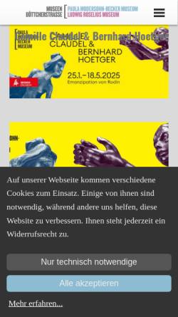 Vorschau der mobilen Webseite www.museen-boettcherstrasse.de, Museen Böttcherstraße