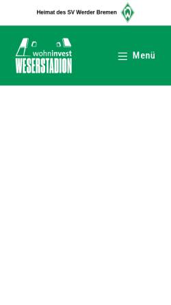 Vorschau der mobilen Webseite www.weserstadion.de, Weserstadion Bremen