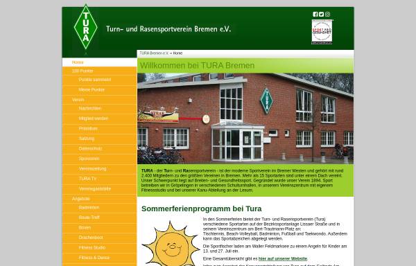 Vorschau von www.tura-bremen.de, Turn- und Rasensportverein Bremen e.V.
