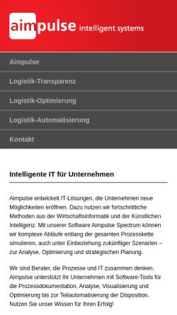 Vorschau der mobilen Webseite www.aimpulse.com, Aimpulse Intelligent Systems GmbH