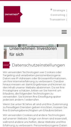 Vorschau der mobilen Webseite www.dwpartner.de, DWPARTNER GmbH & Co. KG