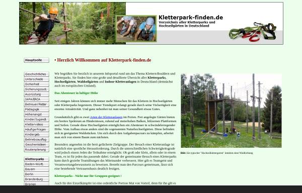 Vorschau von www.kletterpark-finden.de, Kletterpark-finden.de