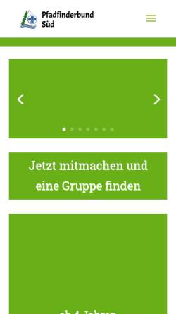 Vorschau der mobilen Webseite www.pfadfinderbund-sued.de, Pfadfinderbund Süd e.V. (PBS)