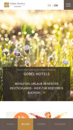 Vorschau der mobilen Webseite www.goebel-hotels.com, Göbel Hotels
