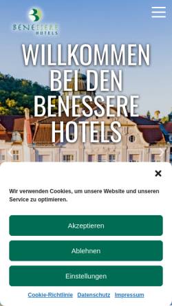 Vorschau der mobilen Webseite www.benessere-hotels.de, Benessere Hotels