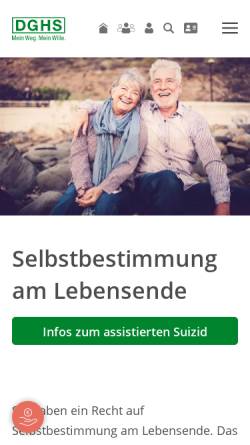 Vorschau der mobilen Webseite www.dghs.de, Deutsche Gesellschaft für Humanes Sterben e.V.