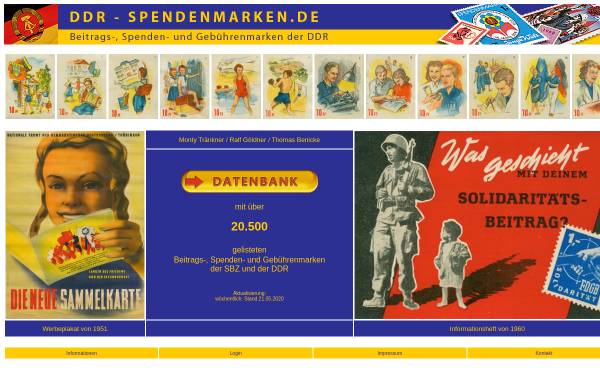 Vorschau von www.ddr-spendenmarken.de, DDR-Spendenmarken. de