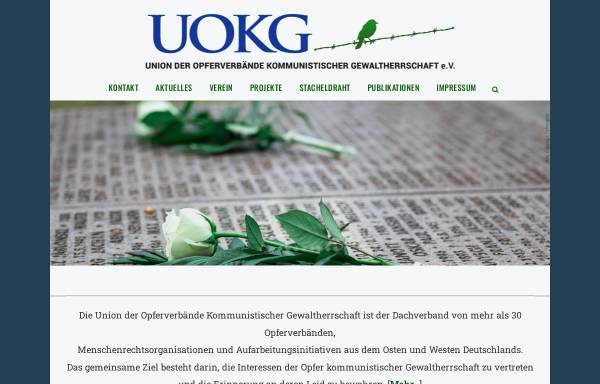 Vorschau von www.uokg.de, Union der Opferverbände kommunistischer Gewaltherrschaft (UOKG)