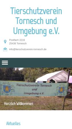 Vorschau der mobilen Webseite www.tierschutzverein-tornesch.de, Tierschutzverein Tornesch u.U. e.V.