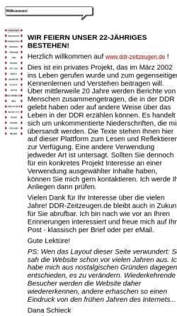 Vorschau der mobilen Webseite www.ddr-zeitzeugen.de, DDR-Zeitzeugen - Dana Schieck
