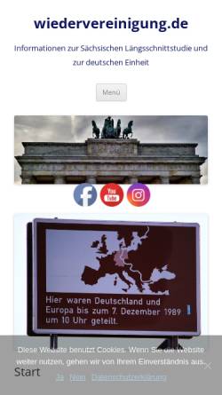 Vorschau der mobilen Webseite wiedervereinigung.de, Wiedervereinigung.de - die Bibliographie zur deutschen Einheit