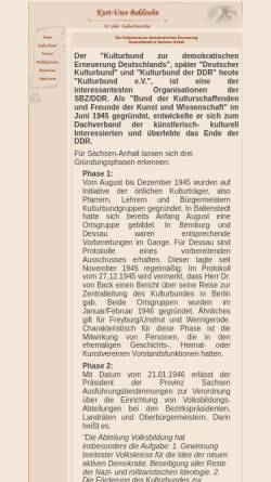 Vorschau der mobilen Webseite www.uwebaldzuhn.de, Kulturbund zur demokratischen Erneuerung Deutschlands in Sachsen-Anhalt - Kurt-Uwe Baldzuhn