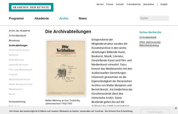 Archiv des Akademie der Künste Berlin