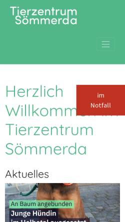 Vorschau der mobilen Webseite www.tierheim-soemmerda.de, Tierheim & Reithof Sömmerda