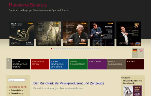 Vorschau von www.rundfunkschaetze.de, RundfunkSchätze - Dresdner und Leipziger Sternstunden aus Oper und Konzert