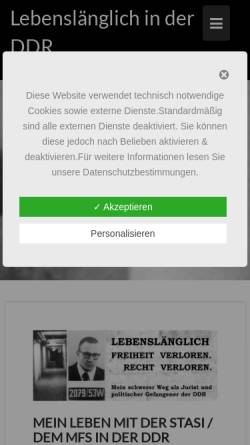 Vorschau der mobilen Webseite www.stasi-unrecht.de, Stasi-Unrecht
