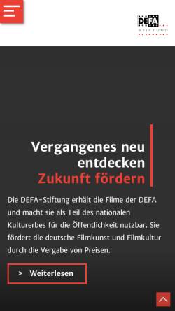 Vorschau der mobilen Webseite www.defa.de, DEFA - Stiftung