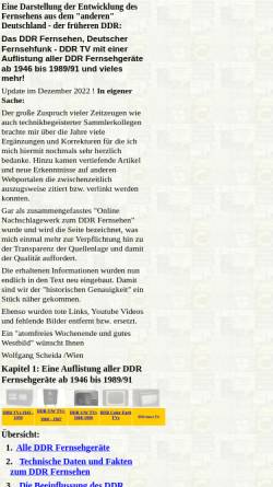 Vorschau der mobilen Webseite www.scheida.at, Das DDR Fernsehen und seine Geschichte - Fernsehhistoriker Wolfgang Scheida /Wien