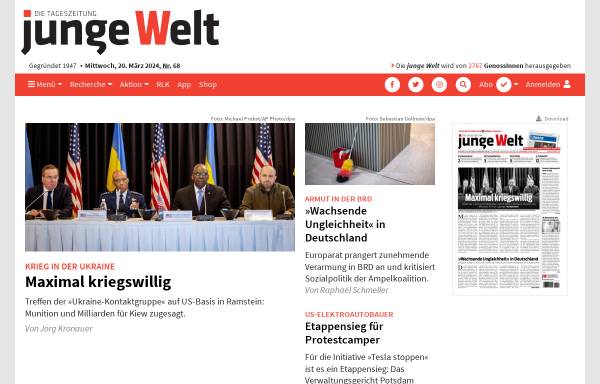 Vorschau von www.jungewelt.de, Junge Welt - Linke Presse Verlags- Förderungs- und Beteiligungsgenossenschaft junge Welt e.G.