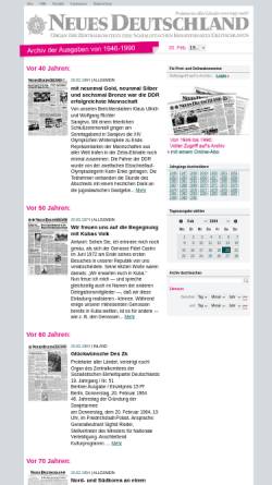 Vorschau der mobilen Webseite www.nd-archiv.de, Neues Deutschland, Archiv - Neues Deutschland Druckerei und Verlag GmbH