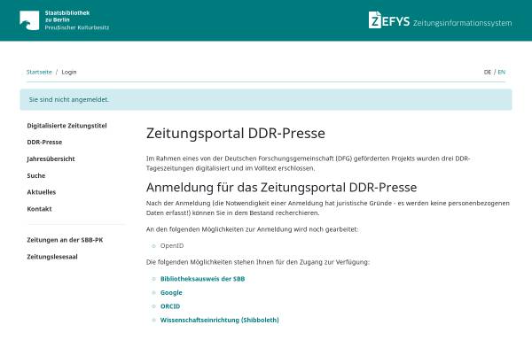 DDR-Presse (ZEFYS), Staatsbibliothek zu Berlin - Preußischer Kulturbesitz