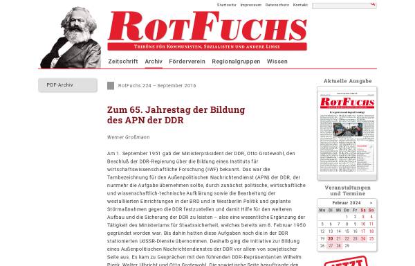 Zum 65. Jahrestag der Bildung des APN der DDR - RotFuchs