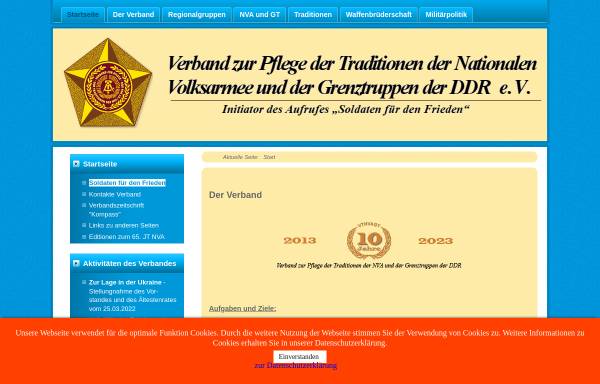 Vorschau von www.vtnvagt.de, Verband zur Pflege der Traditionen der Nationalen Volksarmee und der Grenztruppen der DDR