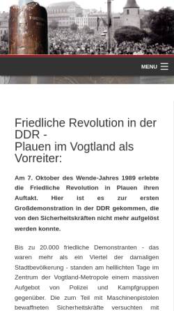 Vorschau der mobilen Webseite www.wendedenkmal.de, Wende und Friedliche Revolution 1989/1990 - Dietrich Albert